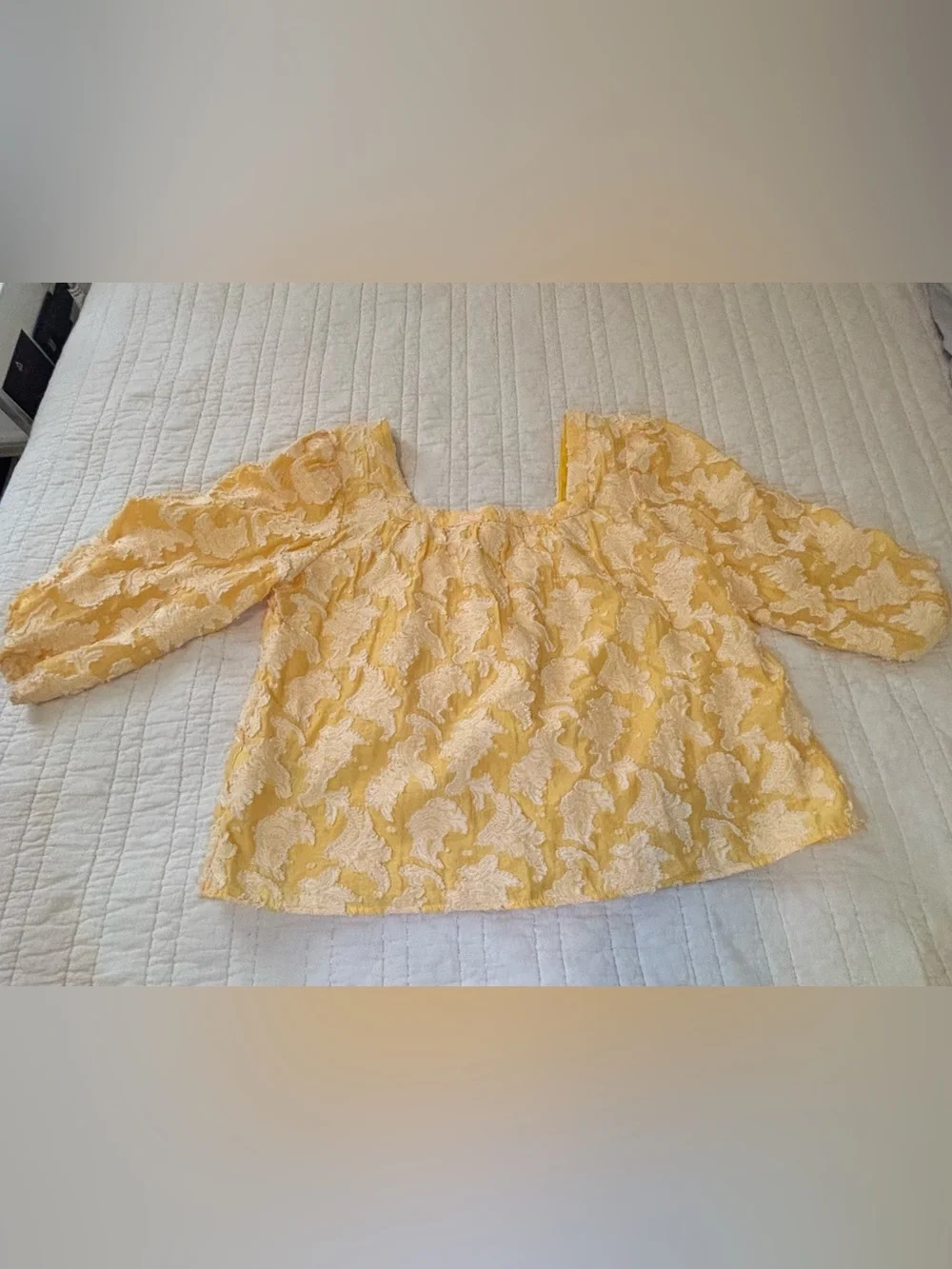 Anthropologie Yellow Tectured Blouse